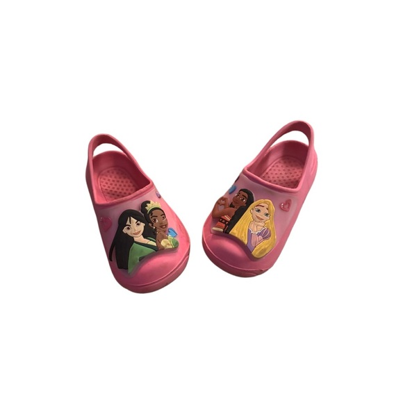 2 for 1 BOGO Sale: Girls Tan / Flowers & Disney Princess LIGHT UP Clogs / Crocs - Picture 6 of 10